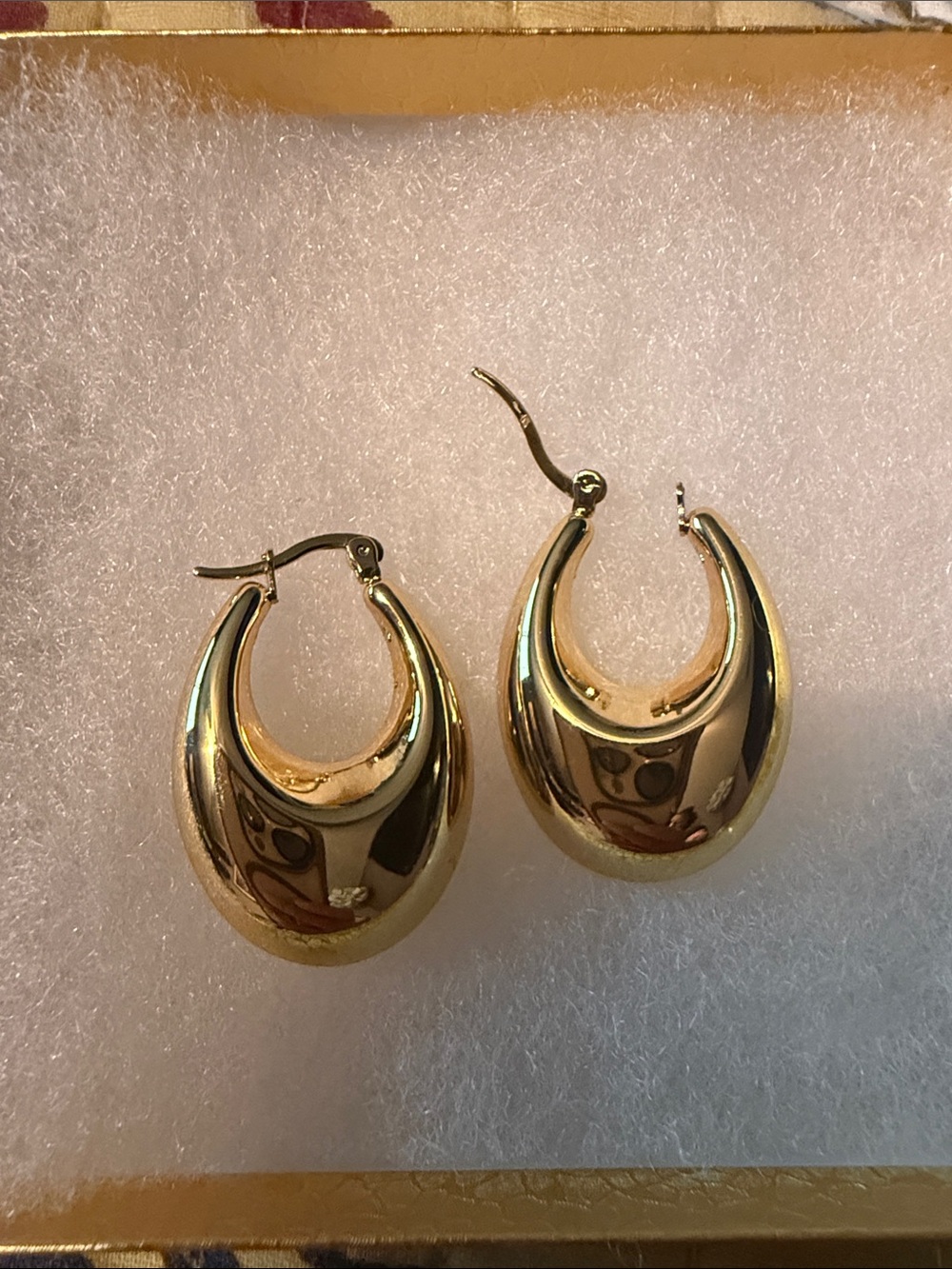 Gold Crescent Hoop Earrings - Unbranded